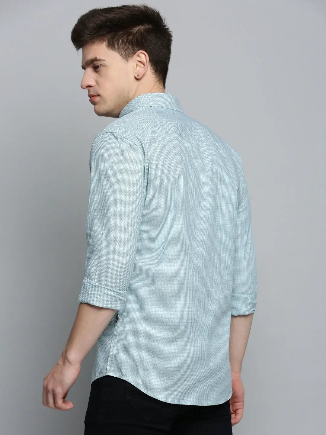 Men's White Checked Casual Shirt