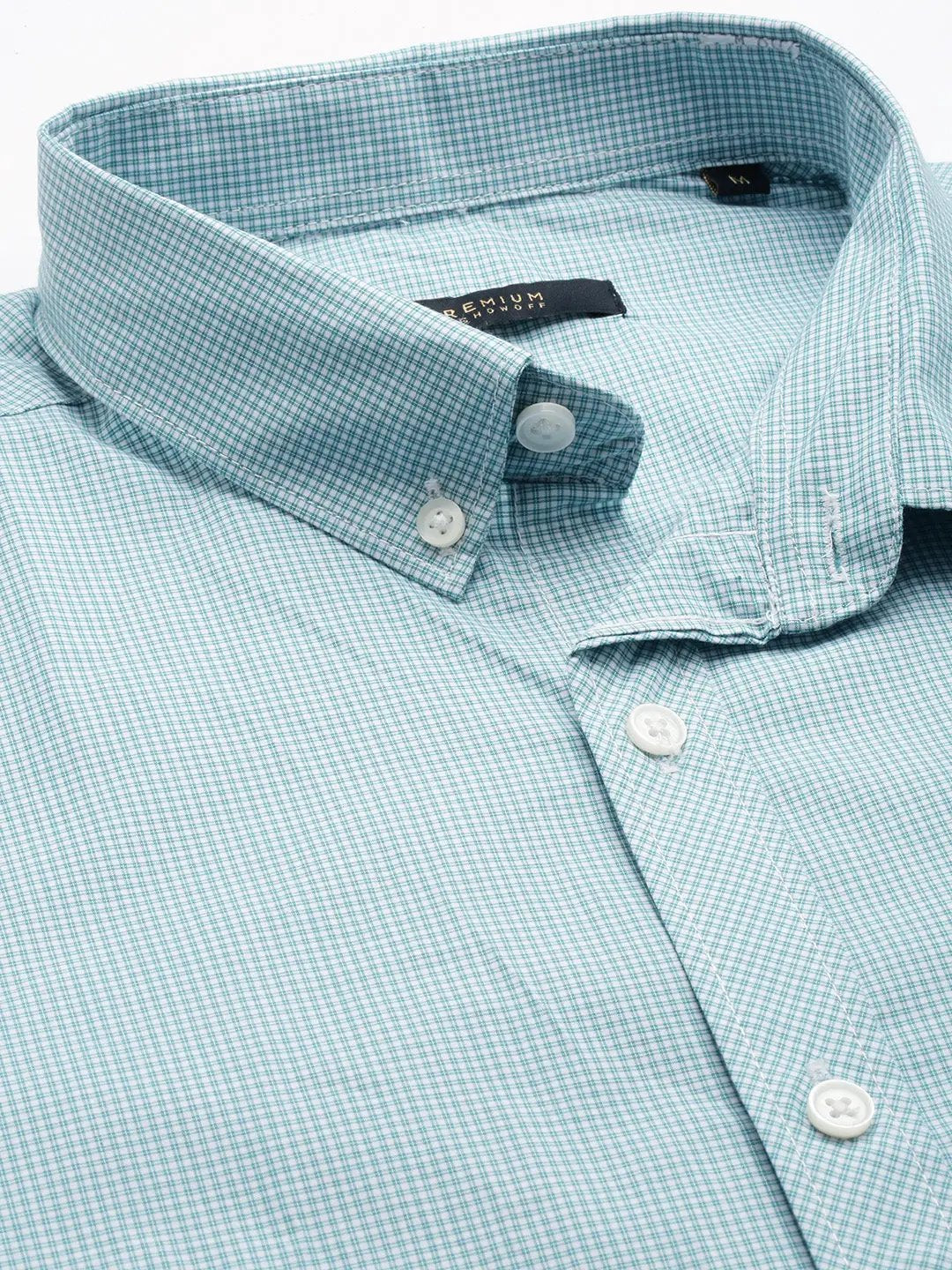 Men's White Checked Casual Shirt