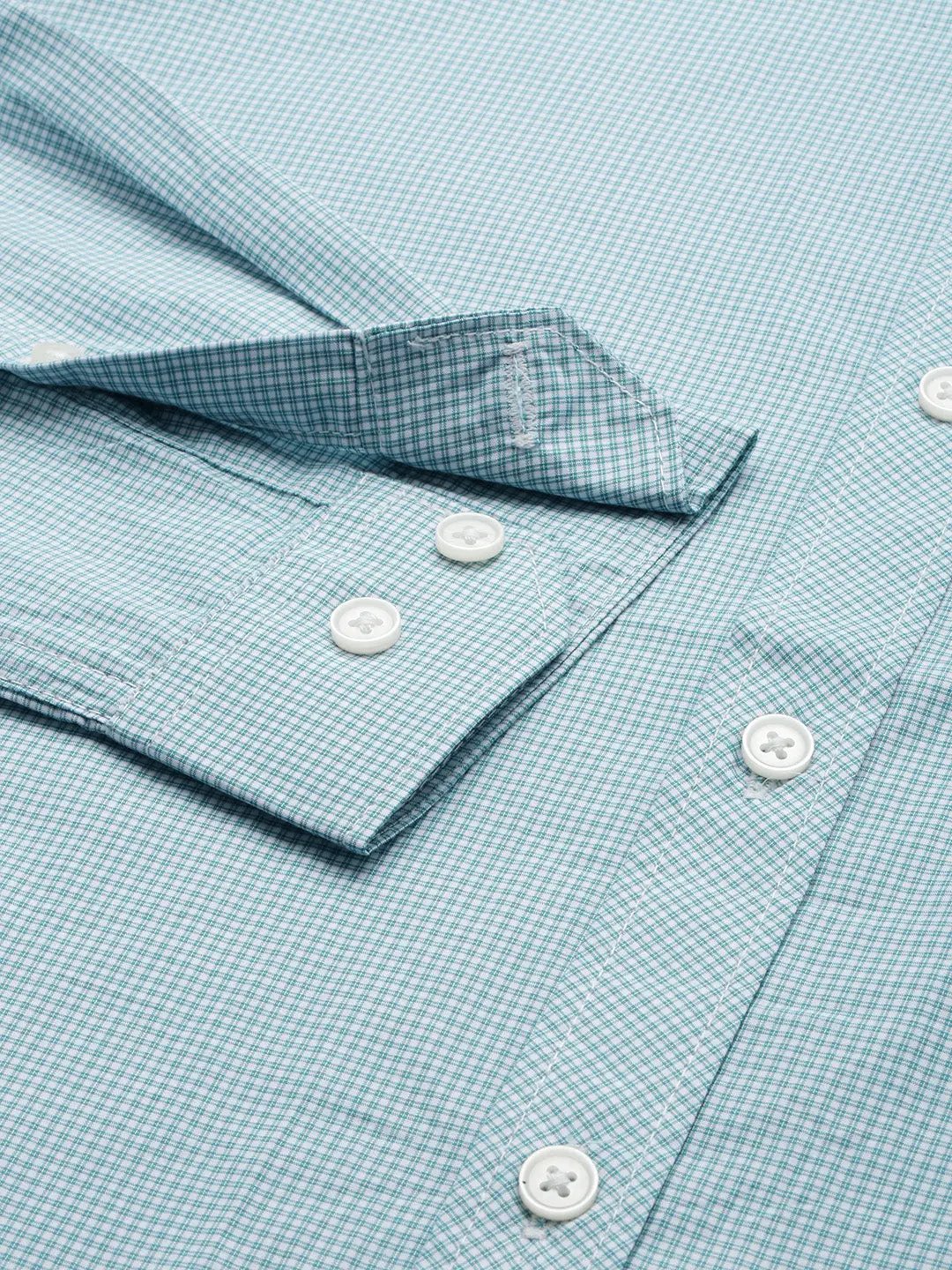 Men's White Checked Casual Shirt