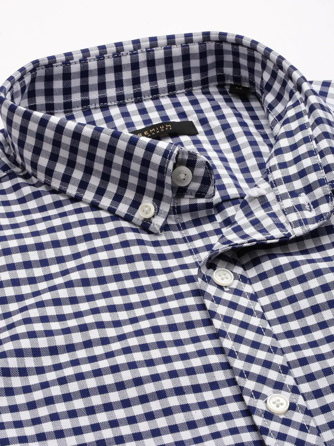 Men's White Checked Casual Shirt