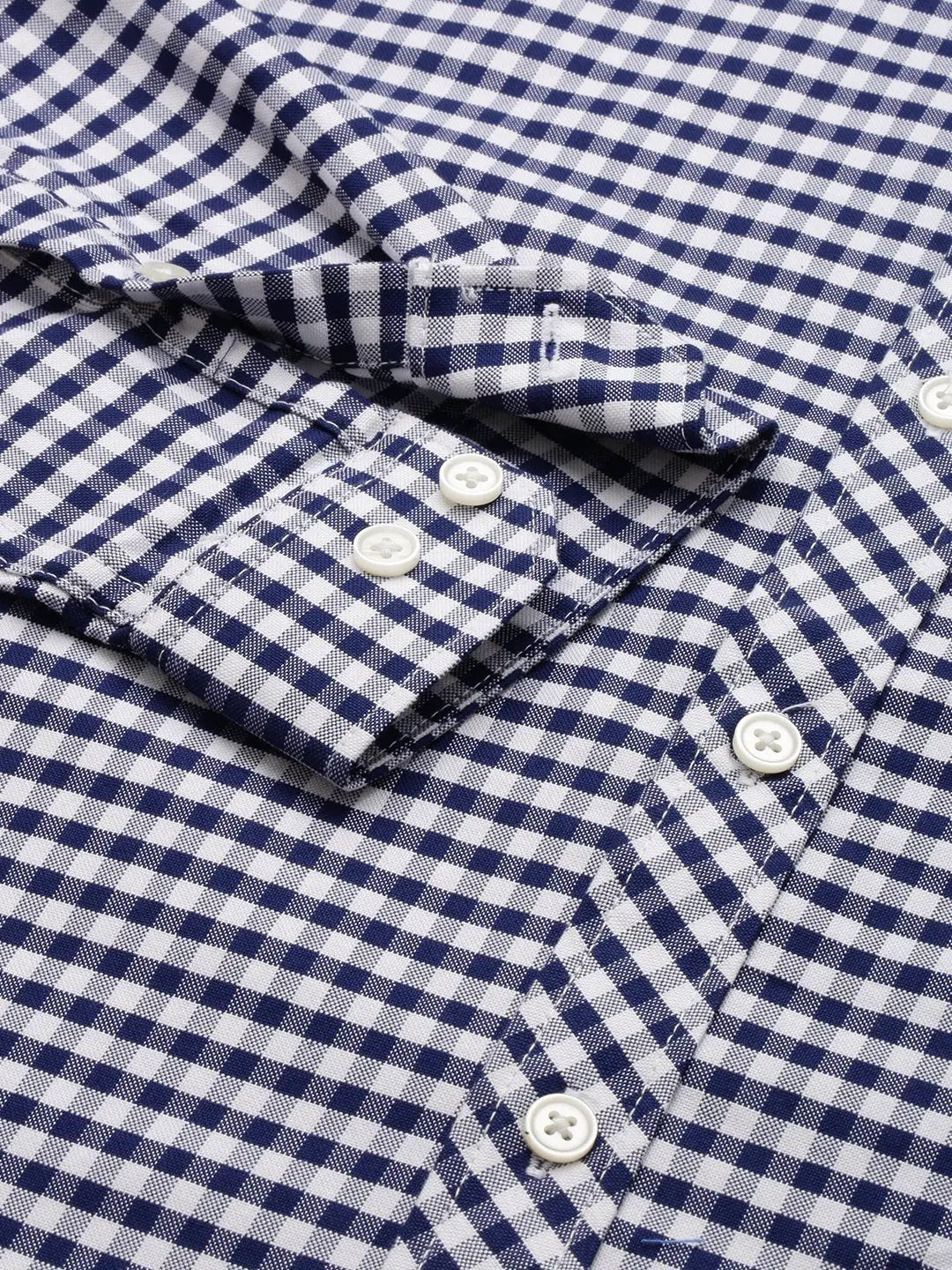 Men's White Checked Casual Shirt
