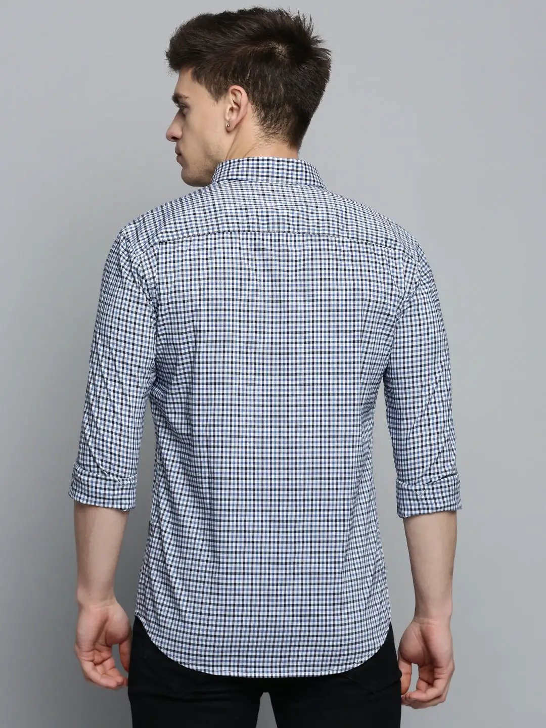 Men's White Checked Casual Shirt