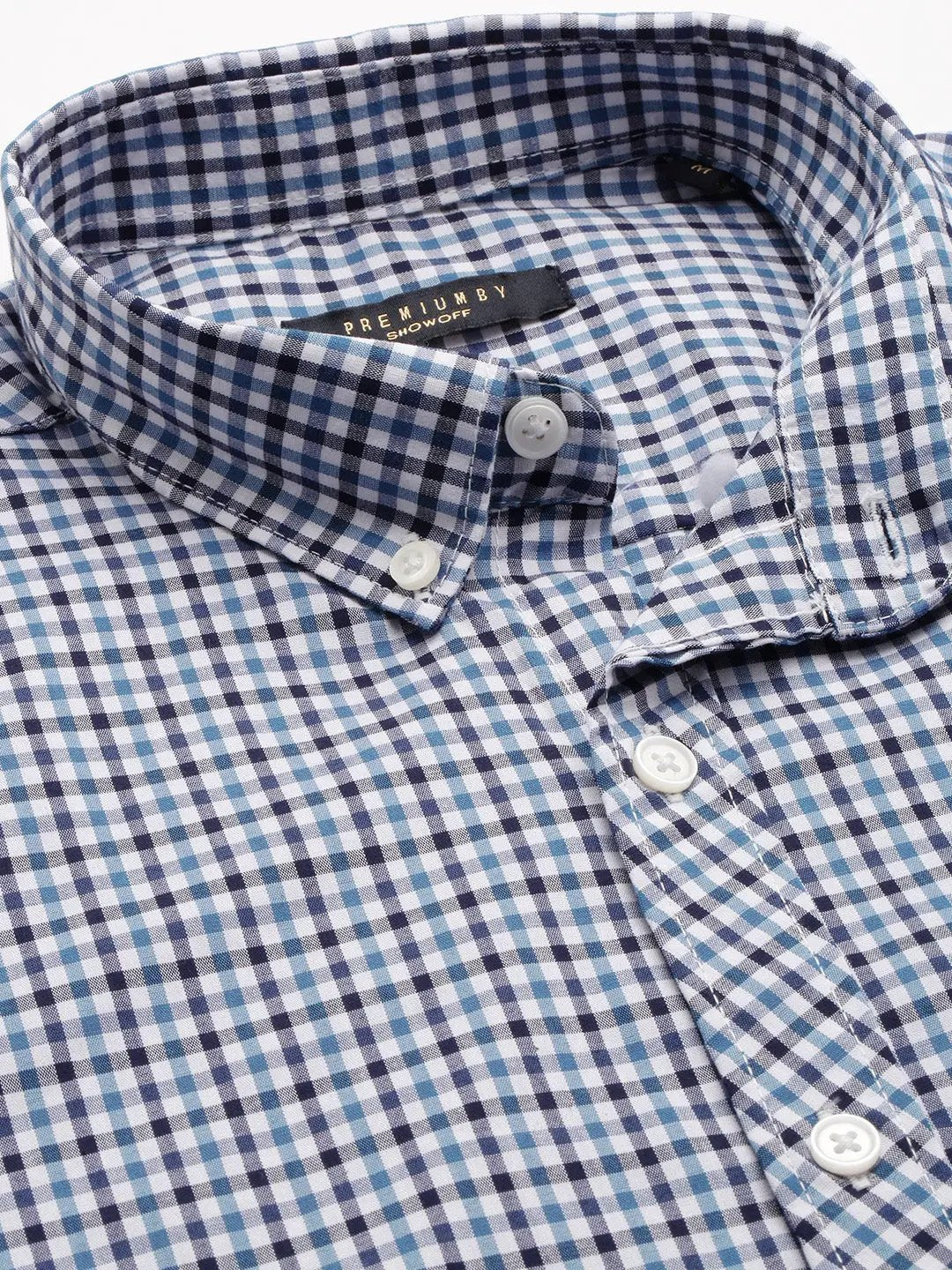Men's White Checked Casual Shirt
