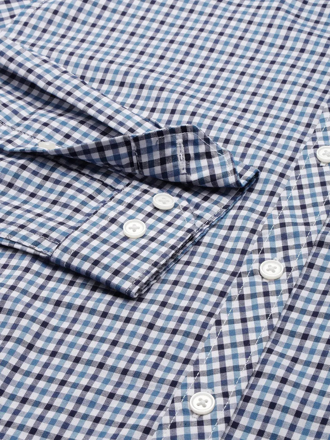 Men's White Checked Casual Shirt