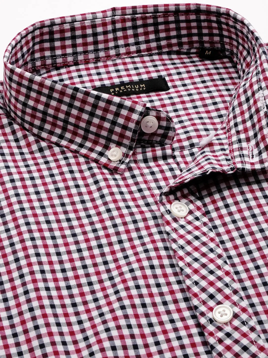 Men's White Checked Casual Shirt