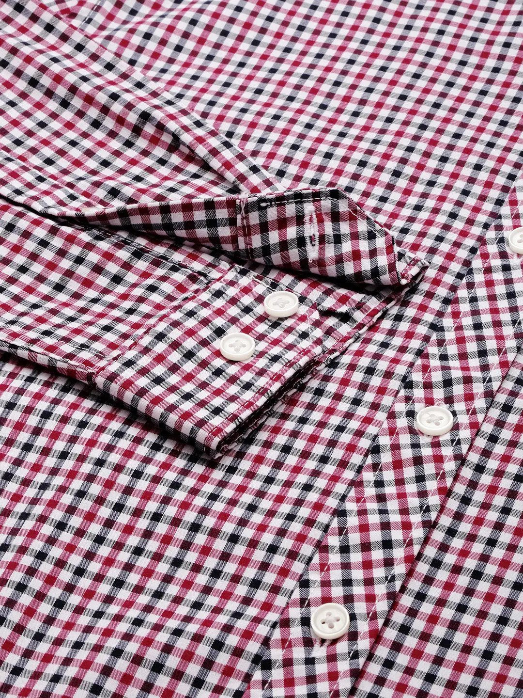 Men's White Checked Casual Shirt