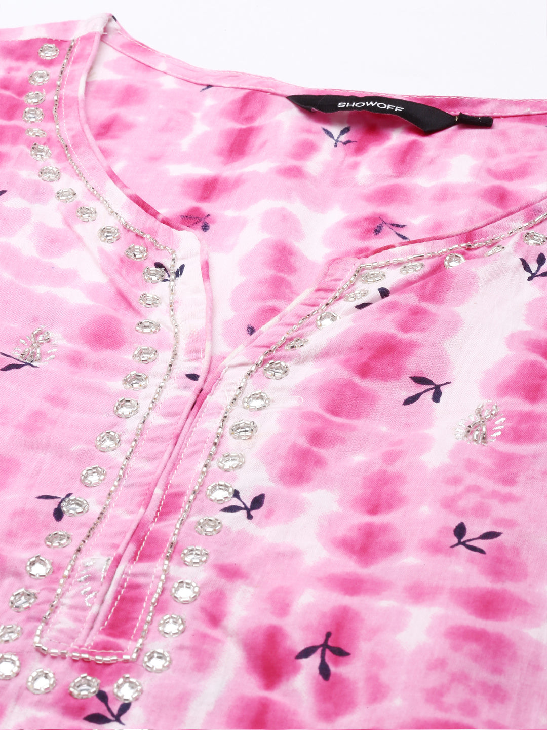 Women's Pink Tie Dye Kurta Set