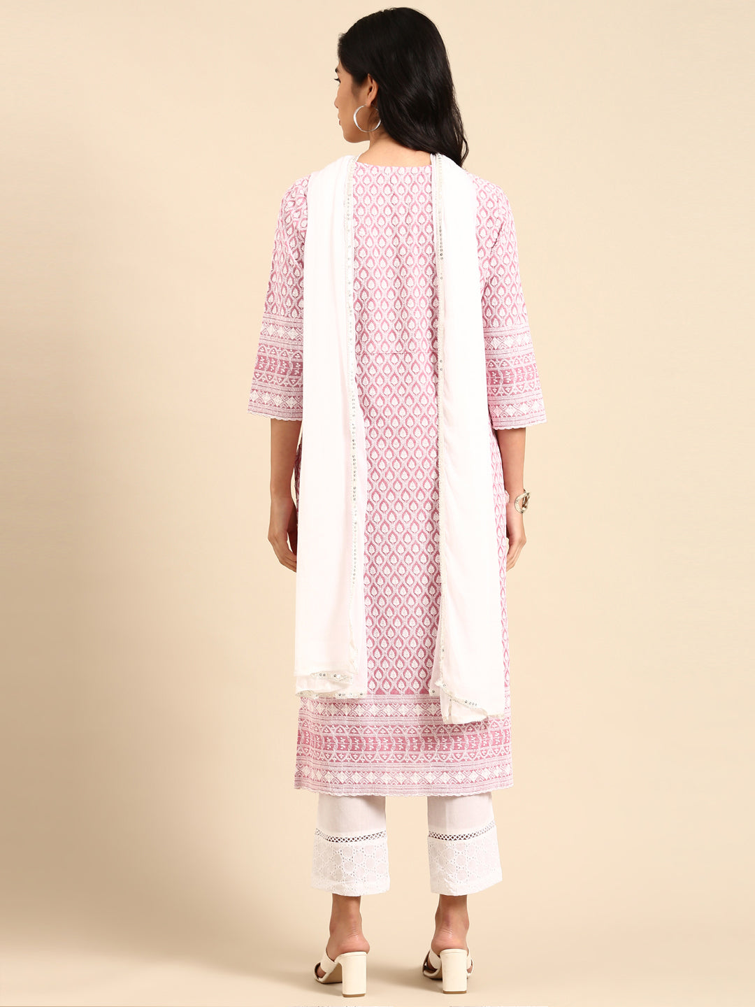 Women's Pink Embroidered Kurta Set