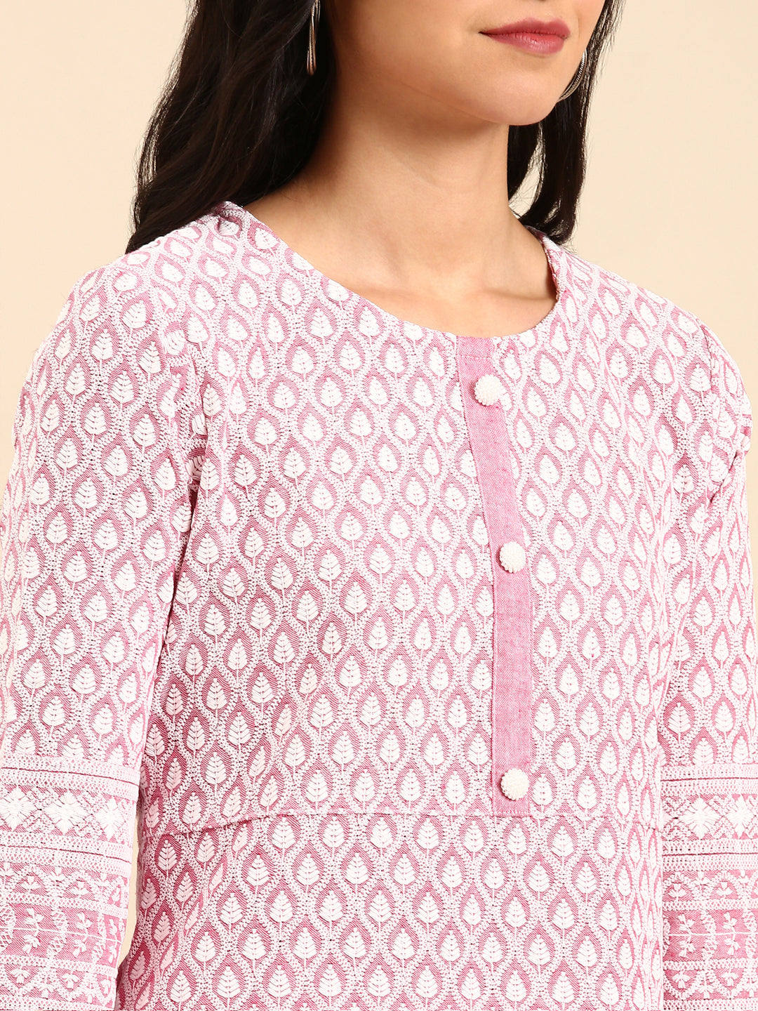 Women's Pink Embroidered Kurta Set