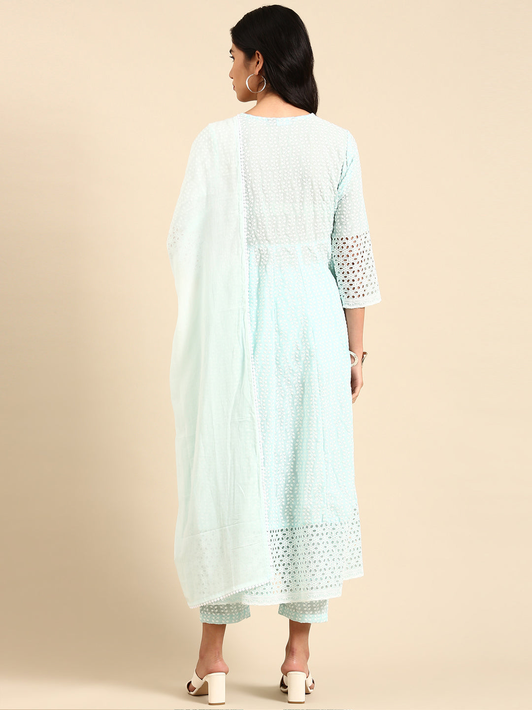 Women's Blue Solid Kurta Set