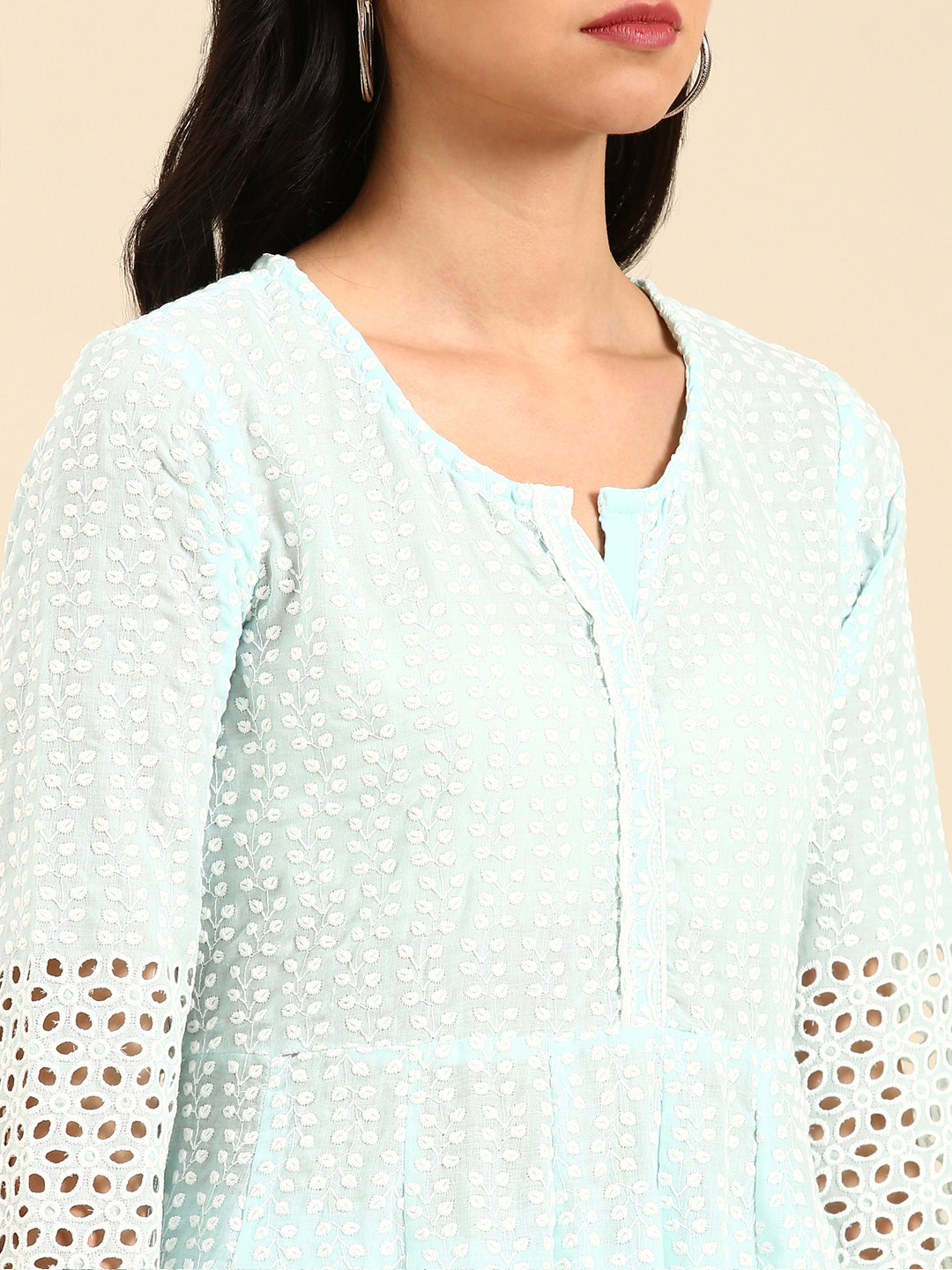 Women's Blue Solid Kurta Set