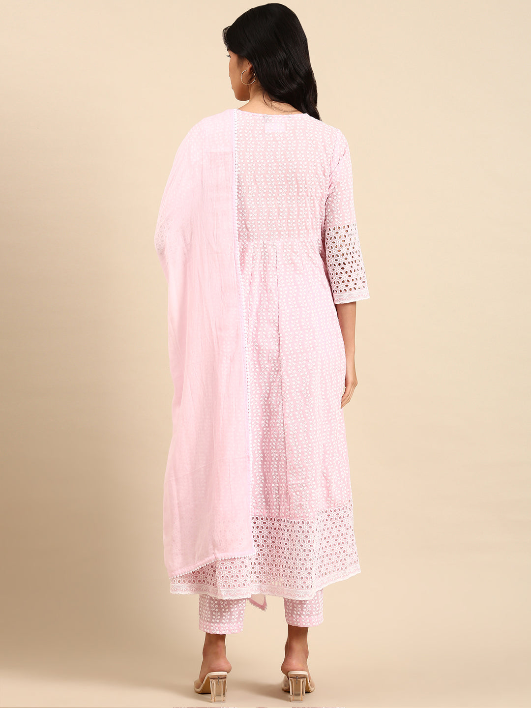 Women's Pink Solid Kurta Set