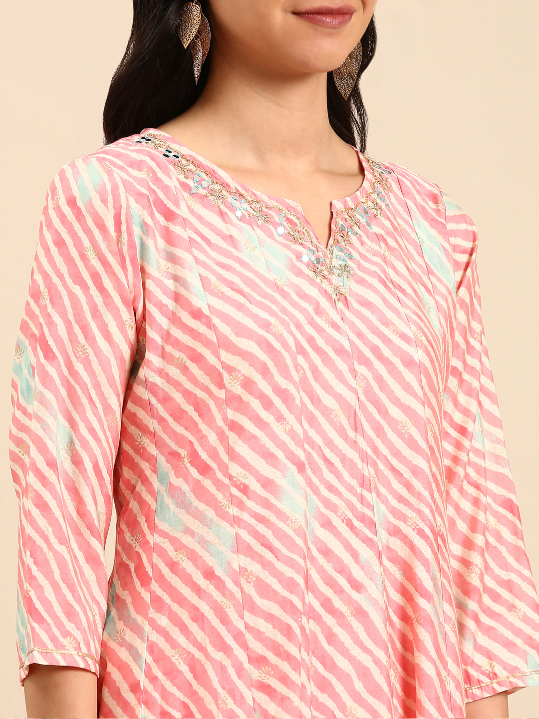 Women's Pink Printed Kurta Set