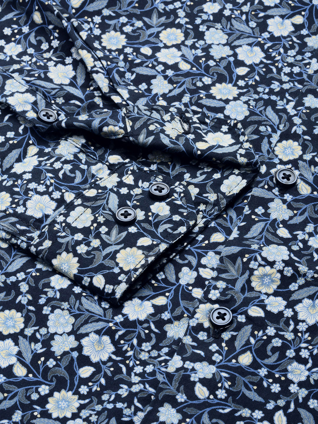 Men's Navy Printed Casual Shirt