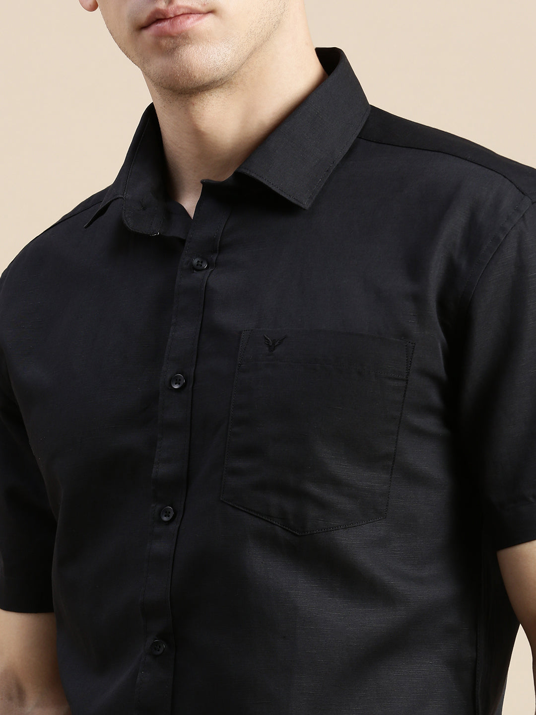 Men Black Solid Casual Shirt