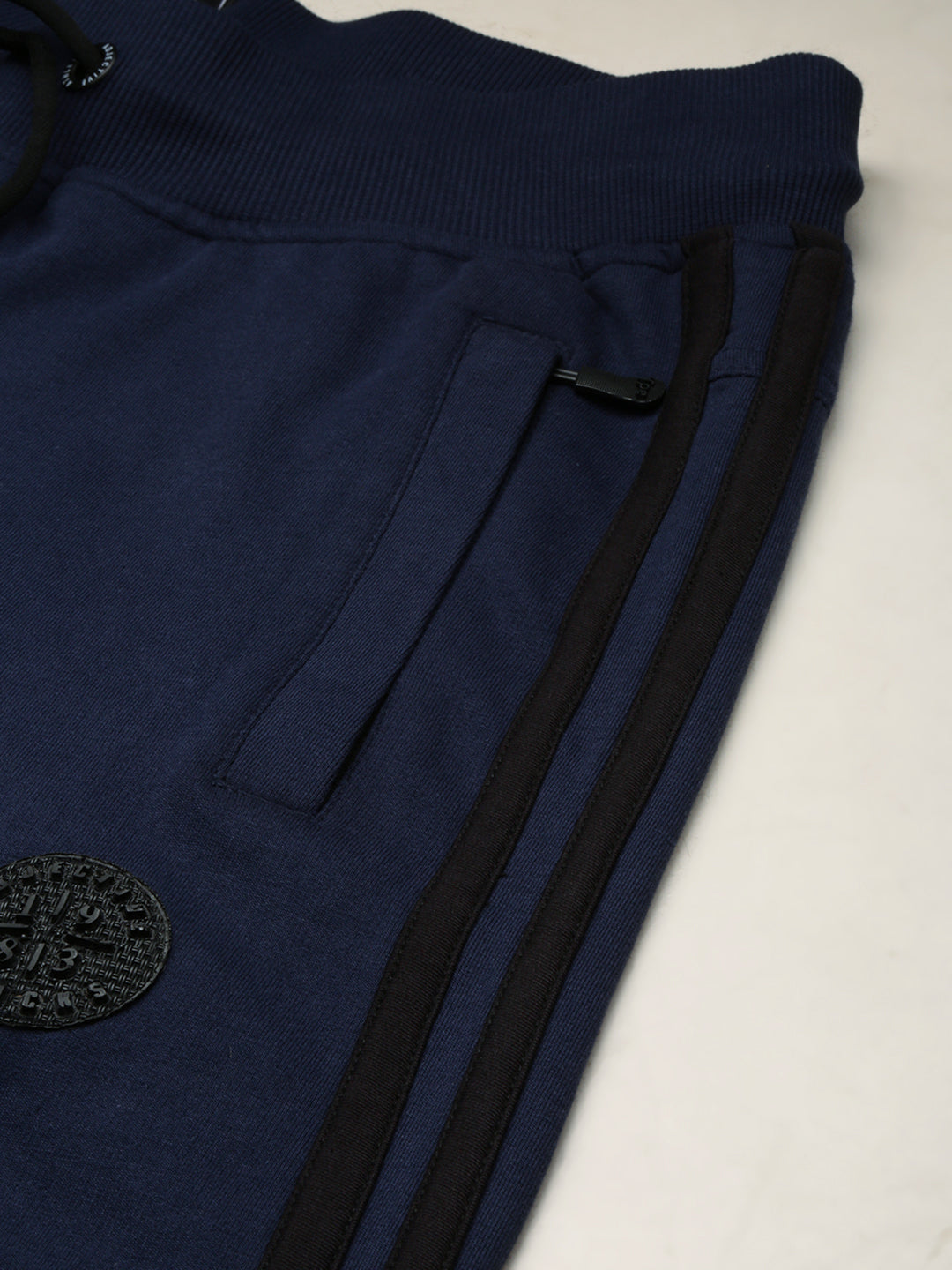 Men Navy Solid Casual Track Pant