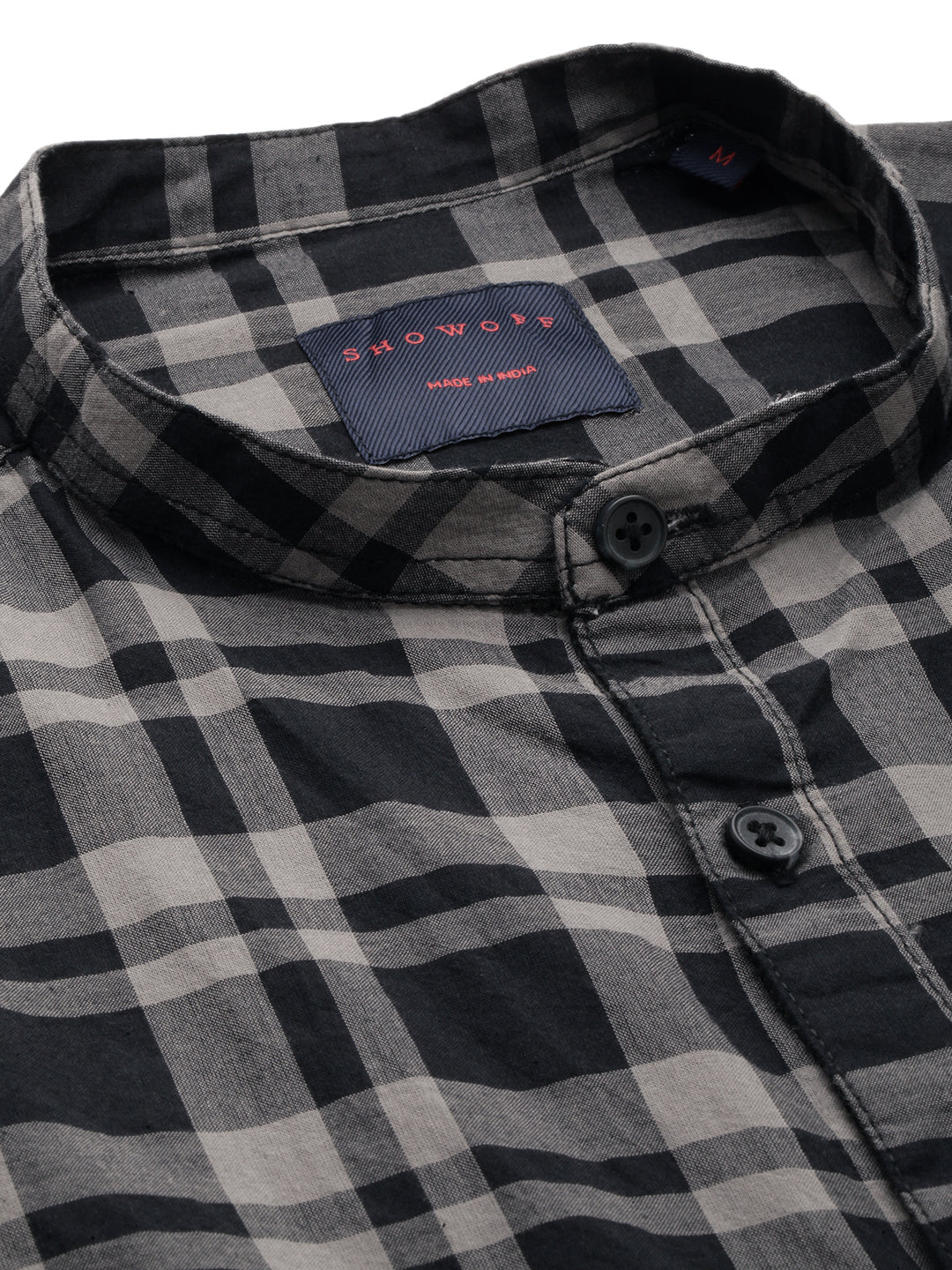 Men Black Checked Casual Shirt