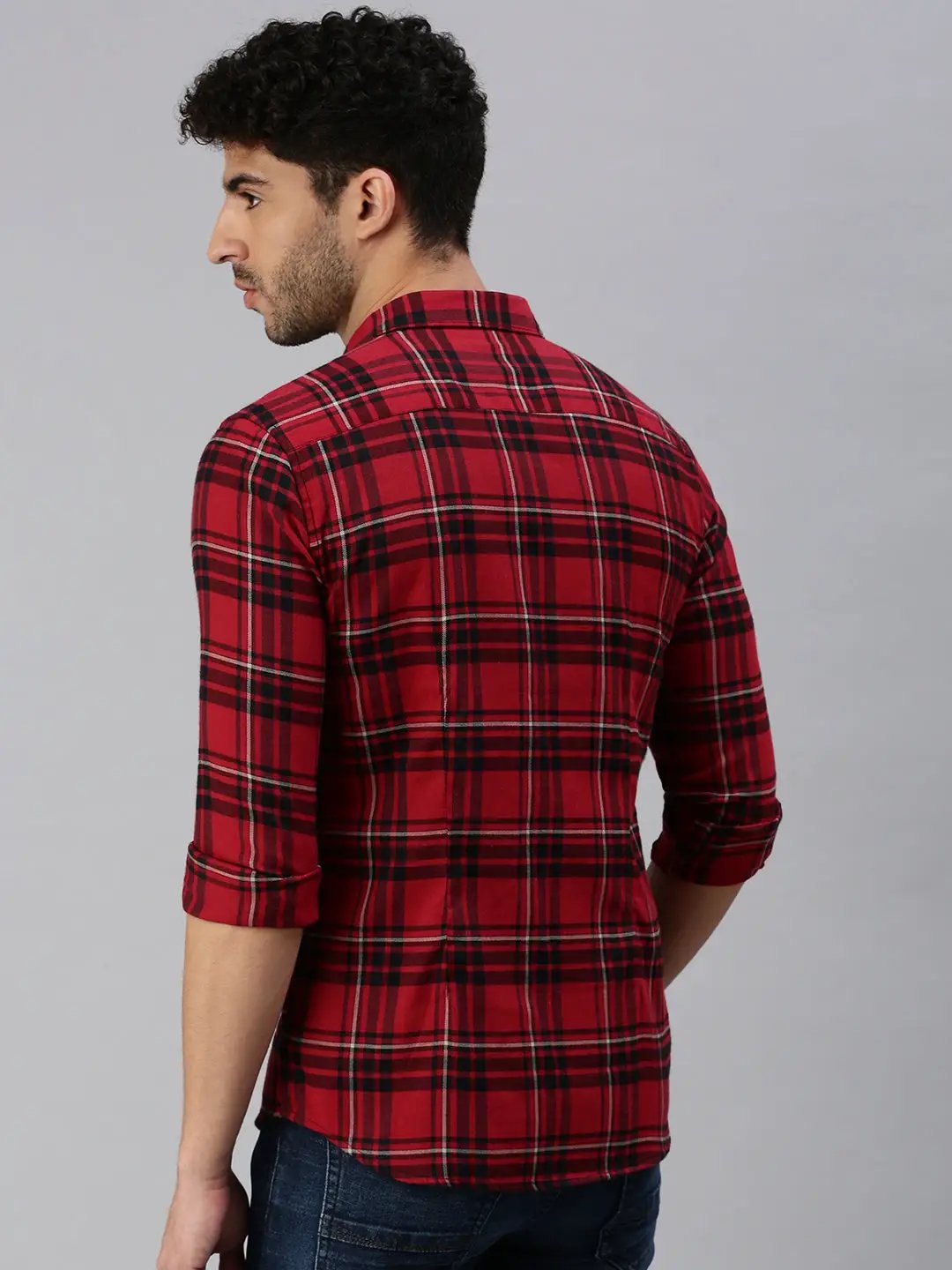 Men's Red Gingham Checks Shirt