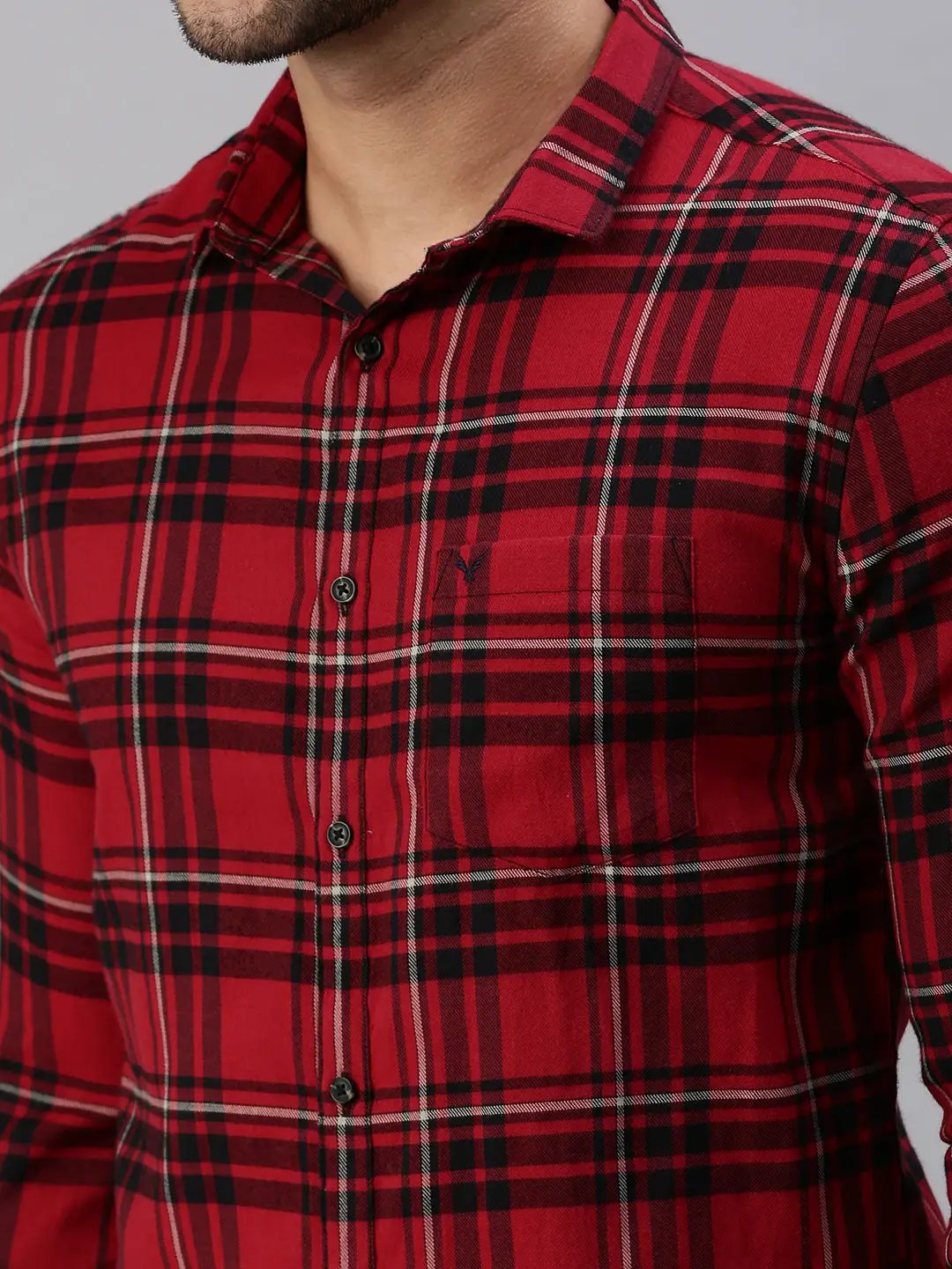 Men's Red Gingham Checks Shirt