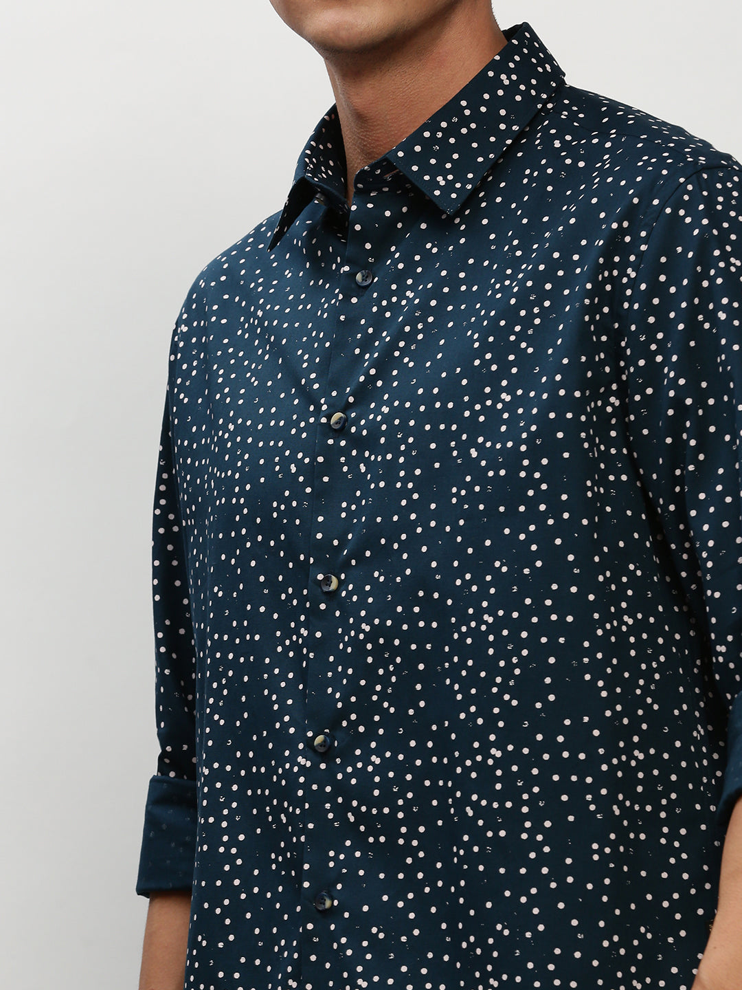 Men Teal Printed Casual Casual Shirts