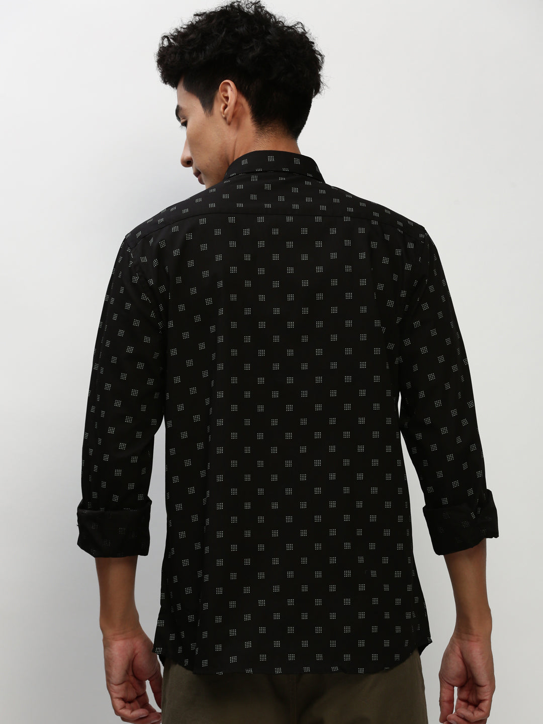 Men Black Printed Casual Casual Shirts