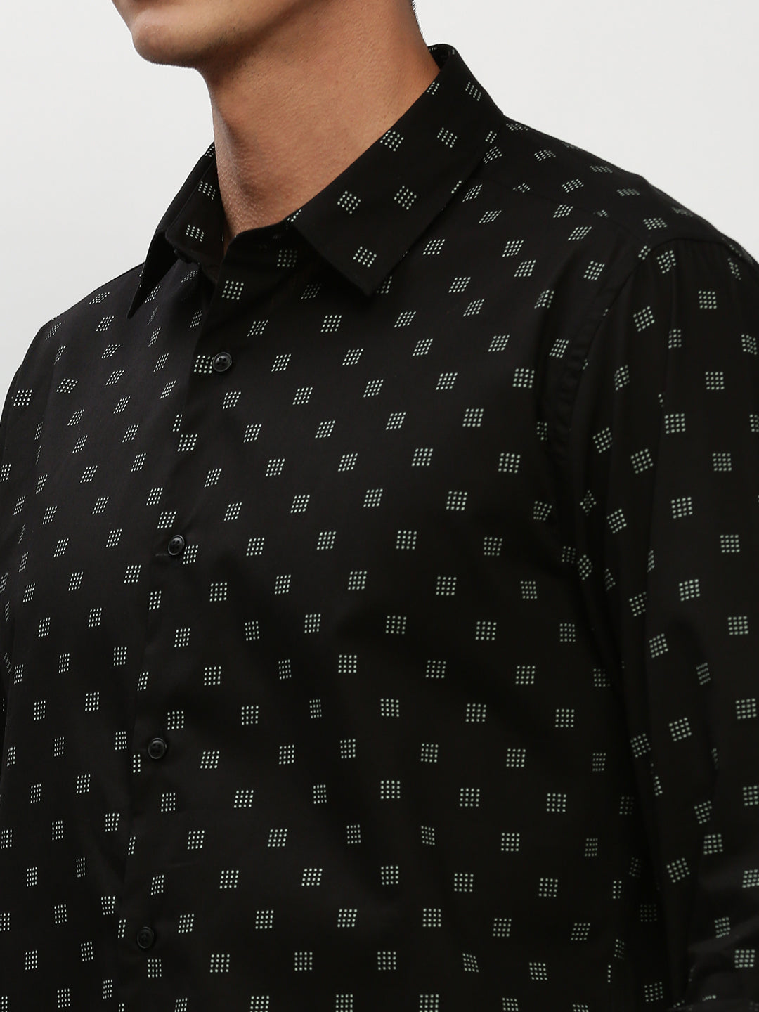 Men Black Printed Casual Casual Shirts