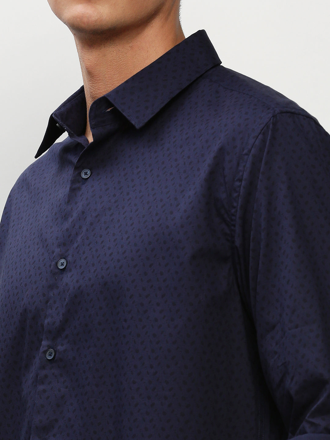 Men Navy Printed Casual Casual Shirts