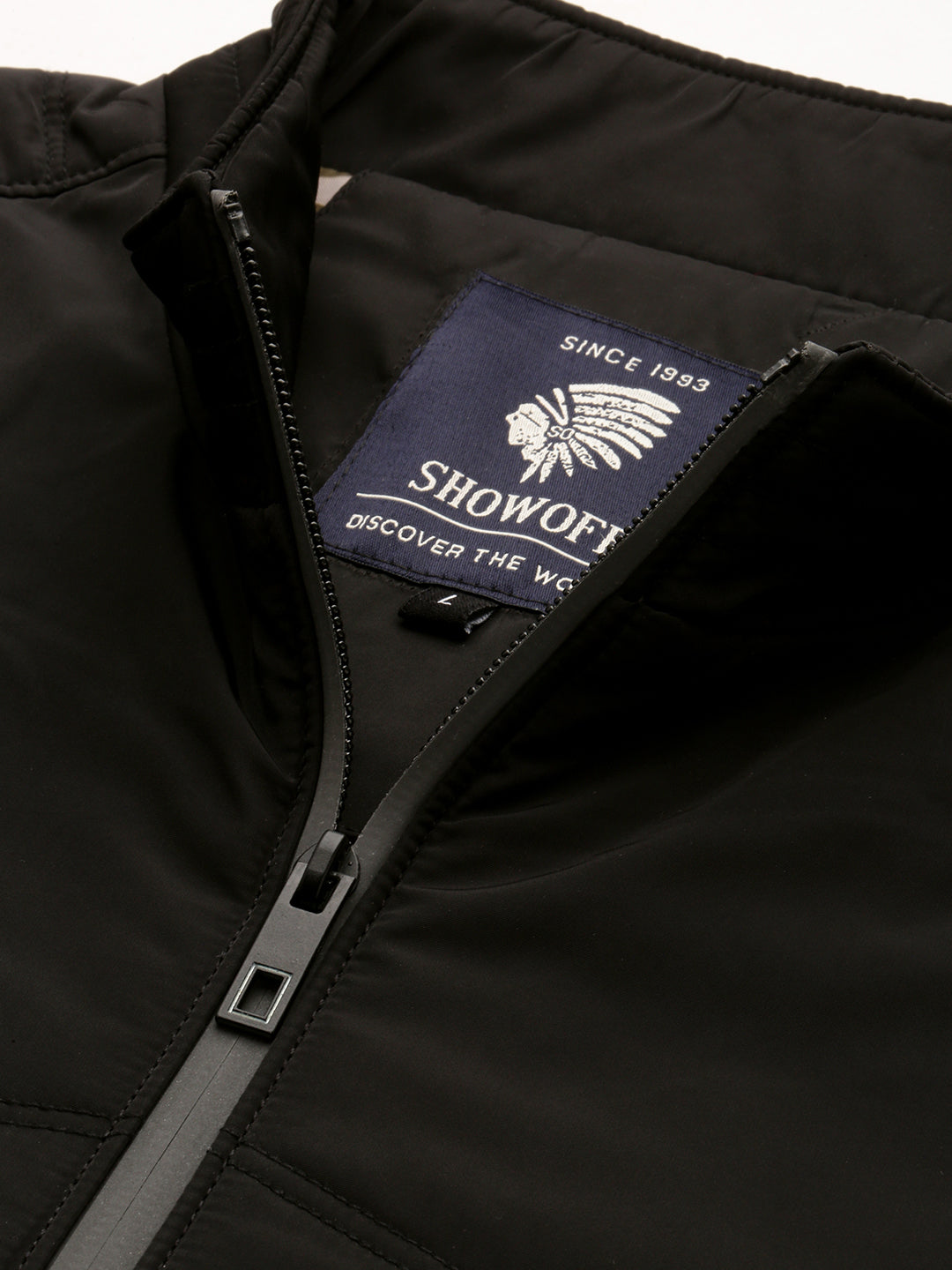 Men's Black Mock Collar Bomber Jacket