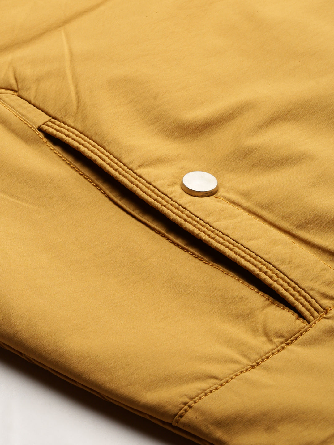 Men Yellow Solid Casual Bomber Jackets