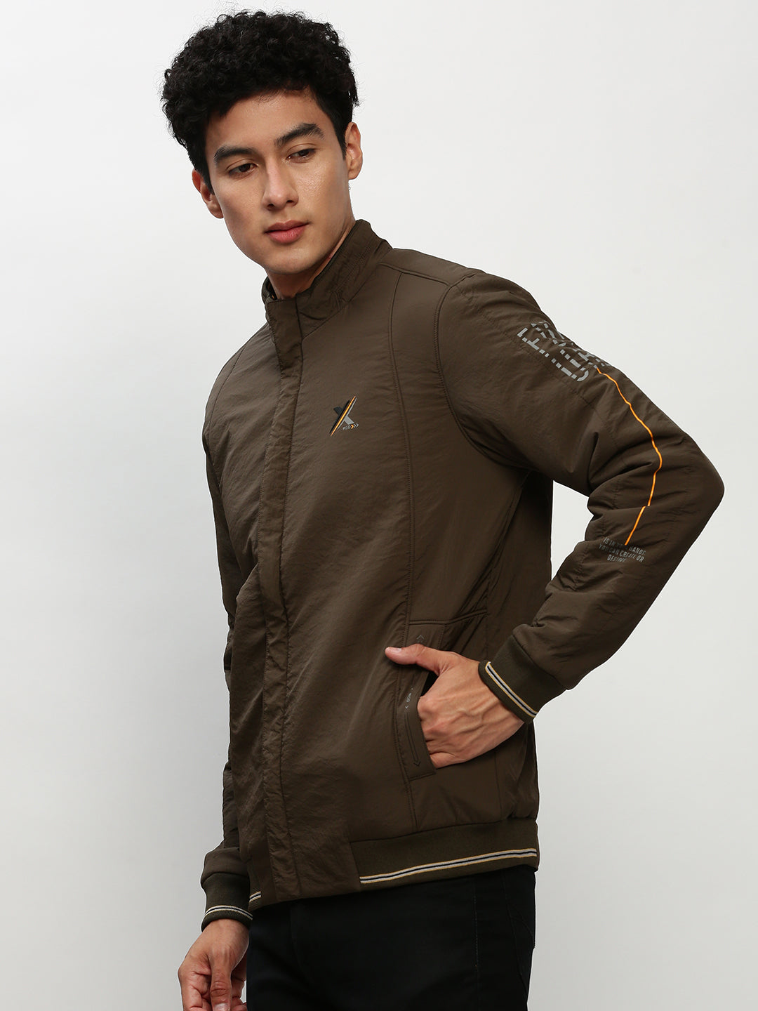 Men Green Solid Casual Bomber Jackets