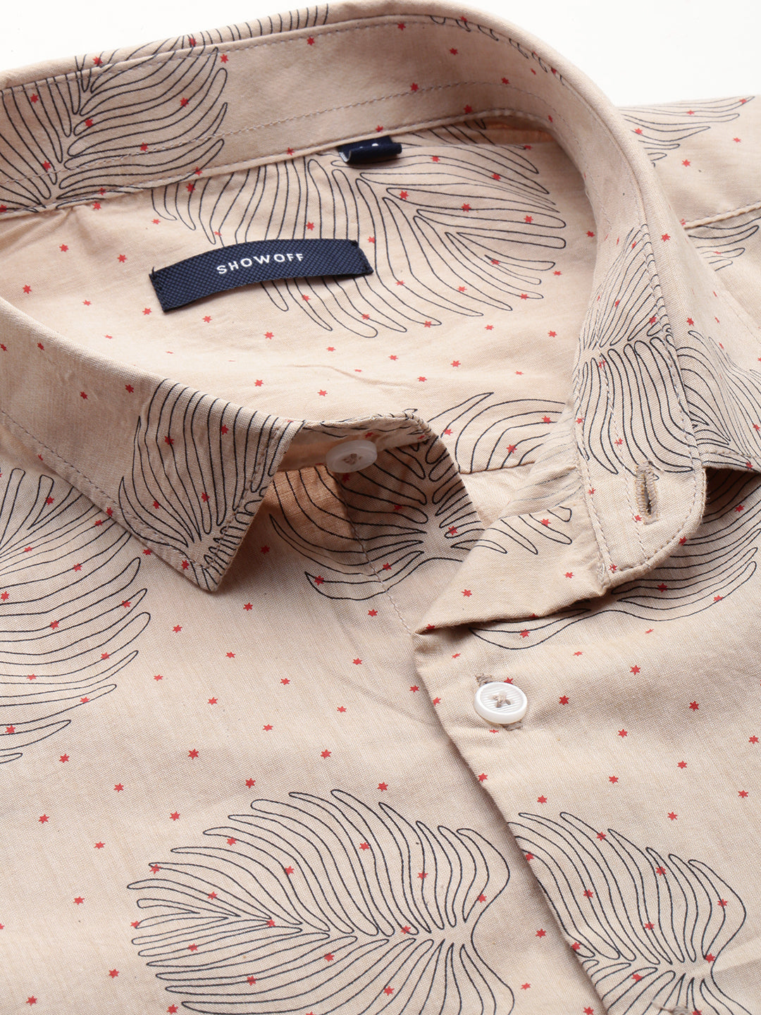 Men Beige Printed Casual Shirt