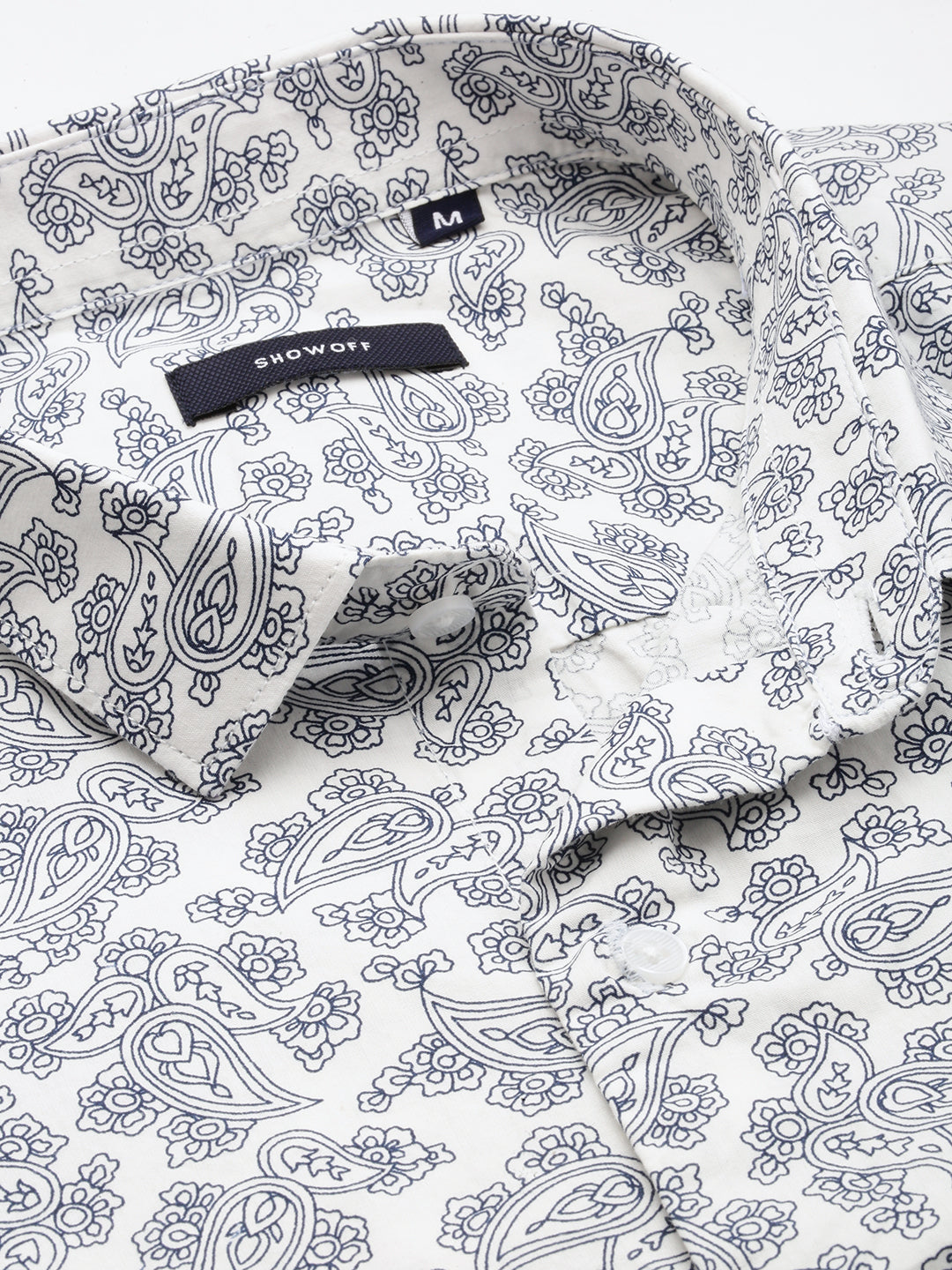 Men White Printed Casual Shirt